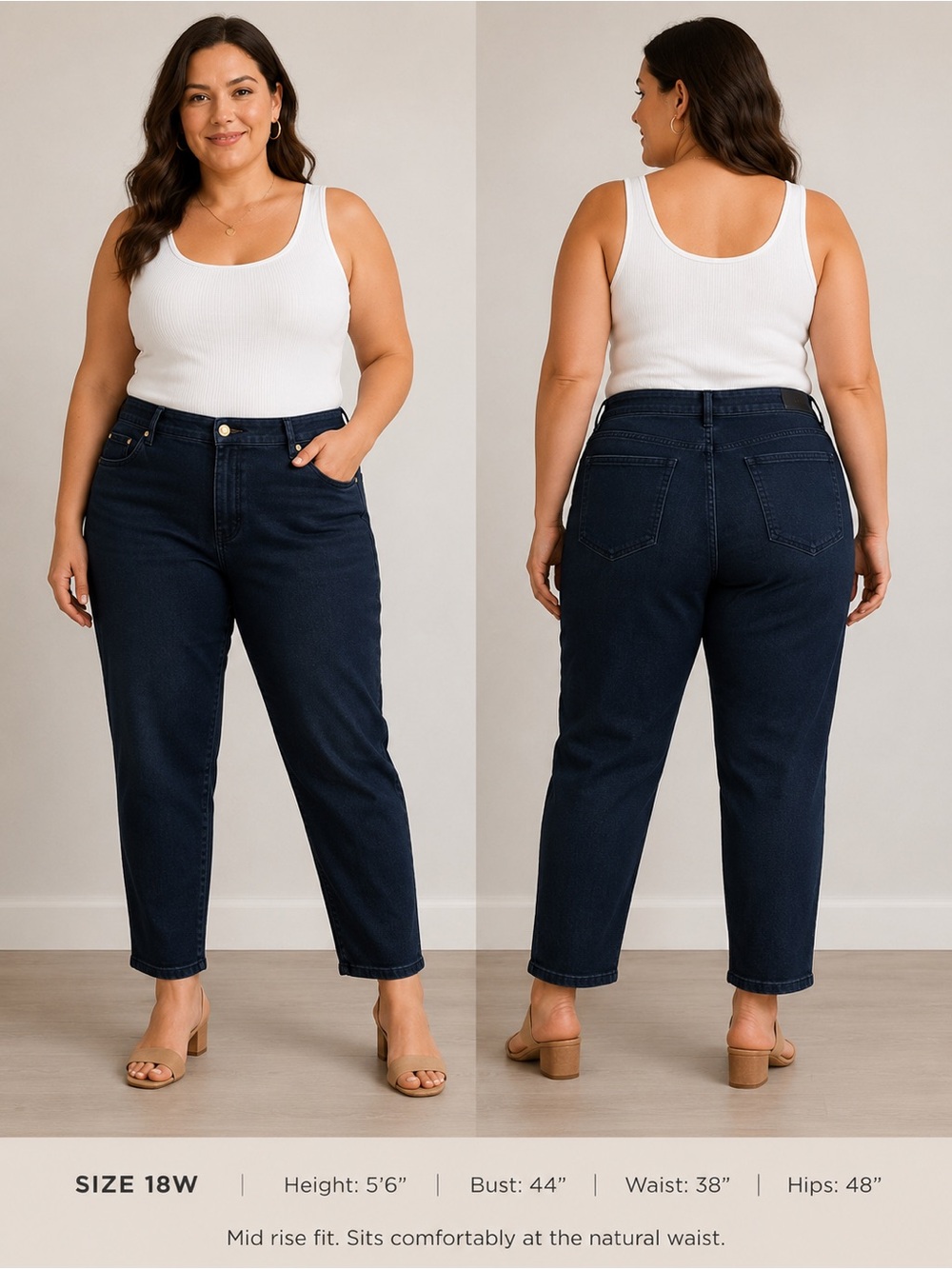 Michael Kors Blue High-Rise Slim Taper Jeans